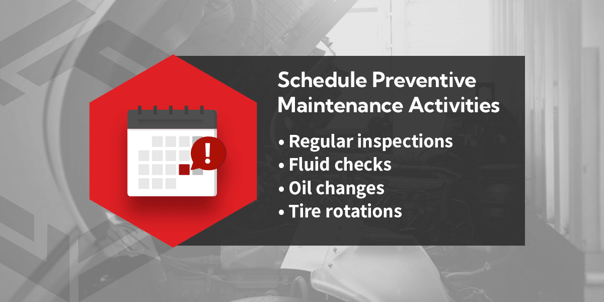 Schedule preventive maintenance activities with FactorLoads, including inspections, fluid checks, oil changes, and tire rotations.